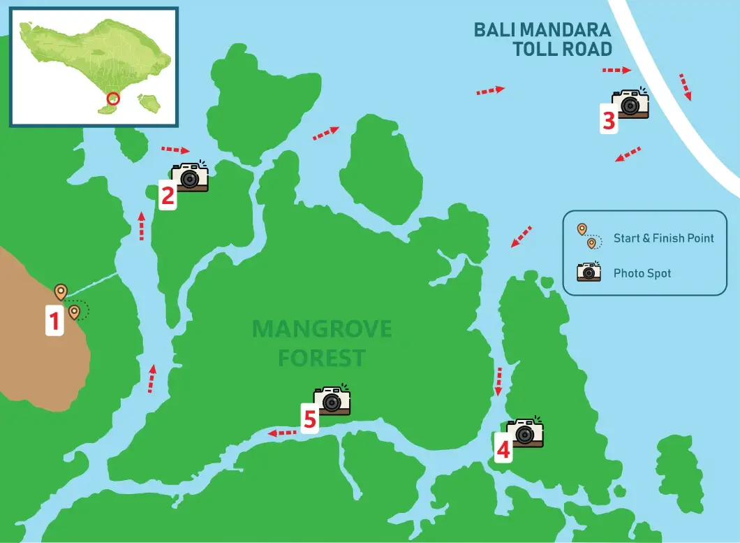 Mangrove Tour by Jukung Route Map